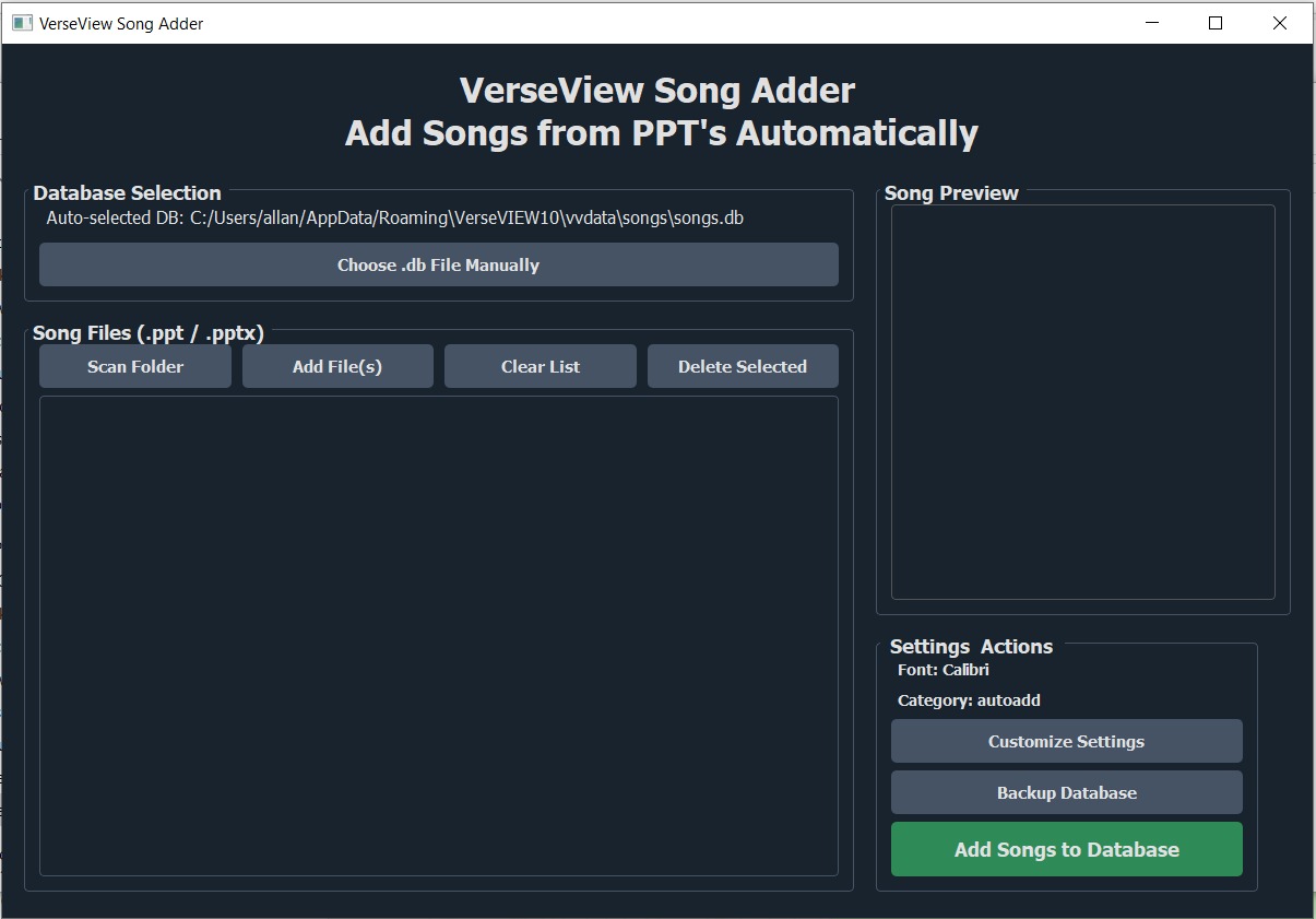 VerseView App Main Window Screenshot